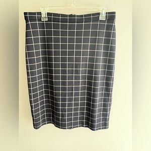 Ann Taylor Navy and cream pencil skirt, size 10